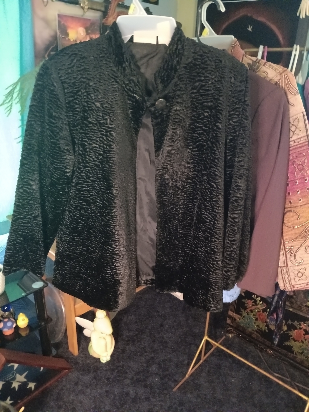 Alfred Dunner Black Faux Fur Short Jacket